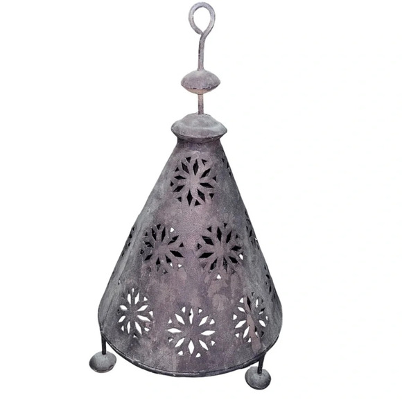 Vintage 24" Rusty Authentic Moroccan Candle Lantern from Morocco - Picture 5 of 10